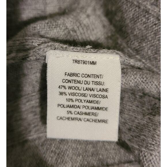 WOMAN'S DEREK LAM 10 CROSBY WOOL BLEND OPEN BACK TIE SWEATER GREY SZ M - Picture 7 of 7